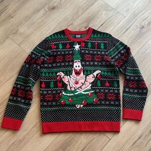 SpongeBob Squarepants Black and Red Holiday Sweater